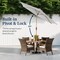 Best Choice Products 10ft Outdoor Woodgrain Pattern Steel Market Patio Umbrella w/ Crank, Tilt